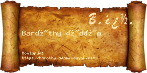 Baróthy Ádám névjegykártya